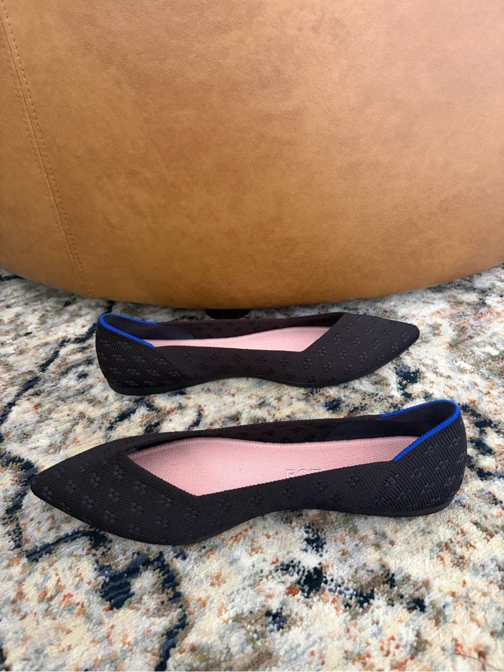 Rothy’s The Point Knit Pointed Toe Flats Black Women’s Size 8.5 - Picture 5 of 11